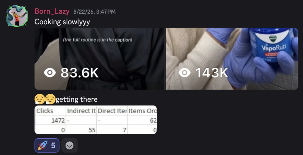 Two student videos with 83.6K and 143K views plus an orders report